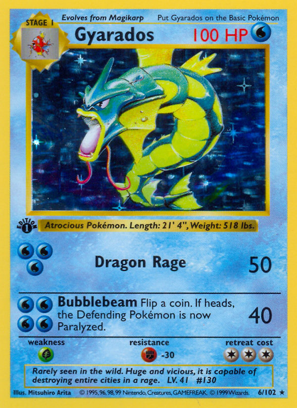 Gyarados (6/102) (Shadowless) [Base Set 1st Edition] | Card Citadel