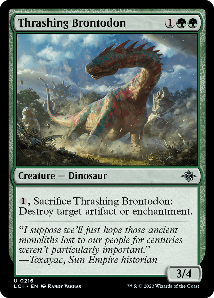 Thrashing Brontodon [The Lost Caverns of Ixalan] | Card Citadel