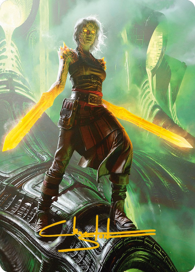 Nahiri, the Unforgiving Art Card (Gold-Stamped Signature) [Phyrexia: All Will Be One Art Series] | Card Citadel