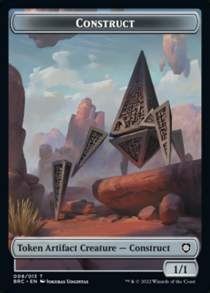 Construct (008) // Phyrexian Myr Double-Sided Token [The Brothers' War Commander Tokens] | Card Citadel