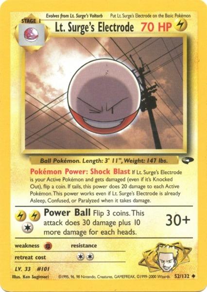 Lt. Surge's Electrode (52/132) [Gym Challenge Unlimited] | Card Citadel