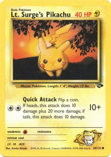 Lt. Surge's Pikachu (84/132) [Gym Challenge Unlimited] | Card Citadel