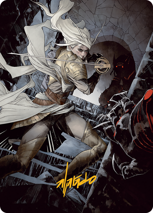 Thalia, Guardian of Thraben Art Card (Gold-Stamped Signature) [March of the Machine Art Series] | Card Citadel