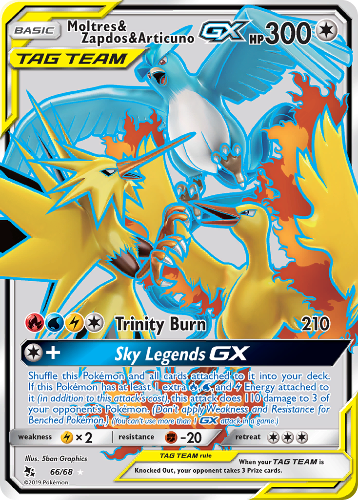Moltres & Zapdos & Articuno GX (66/68) [Sun & Moon: Hidden Fates] | Card Citadel