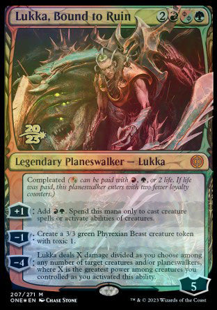 Lukka, Bound to Ruin [Phyrexia: All Will Be One Prerelease Promos] | Card Citadel