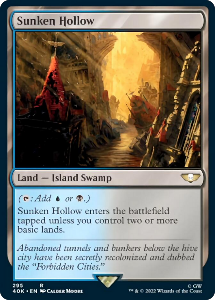 Sunken Hollow (Surge Foil) [Universes Beyond: Warhammer 40,000] | Card Citadel