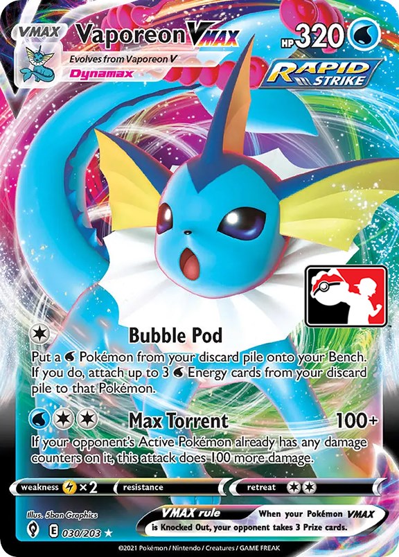 Vaporeon VMAX (030/203) [Prize Pack Series One] | Card Citadel