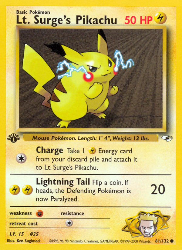 Lt. Surge's Pikachu (81/132) [Gym Heroes 1st Edition] | Card Citadel