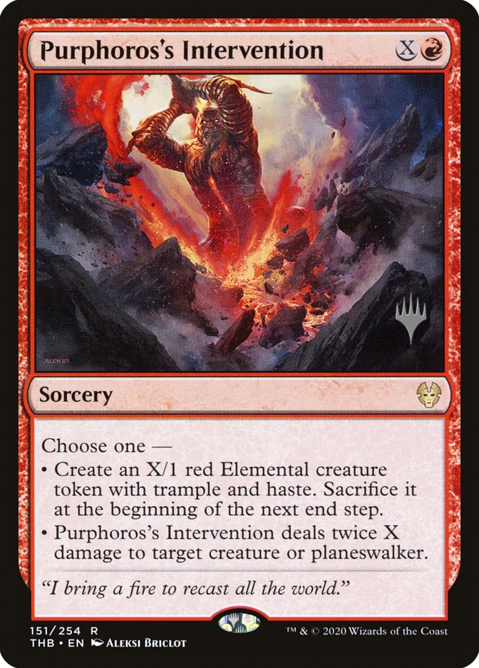 Purphoros's Intervention (Promo Pack) [Theros Beyond Death Promos] | Card Citadel