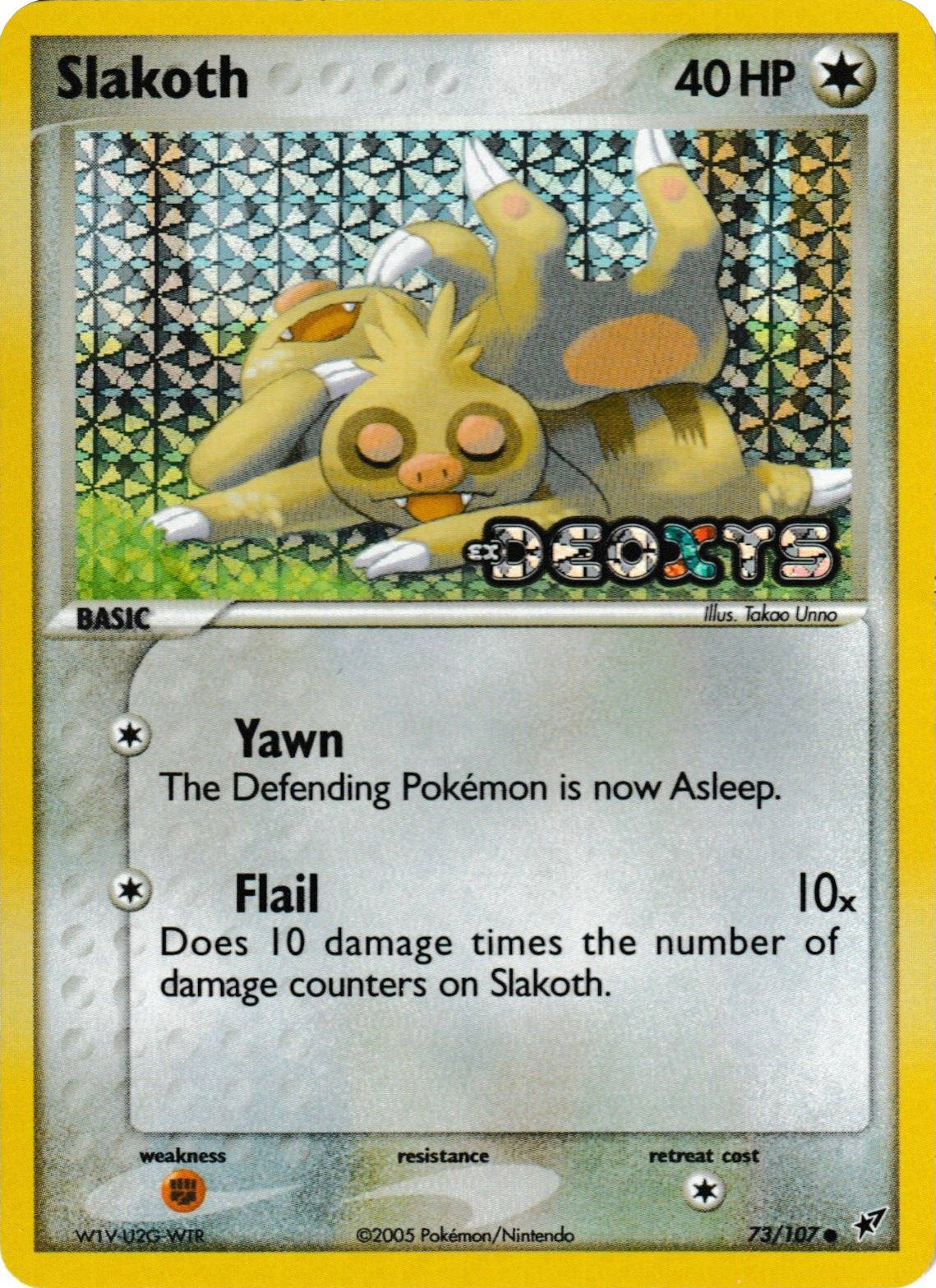 Slakoth (73/107) (Stamped) [EX: Deoxys] | Card Citadel