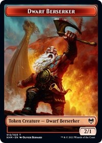 Dwarf Berserker // Icy Manalith Double-sided Token [Kaldheim Tokens] | Card Citadel