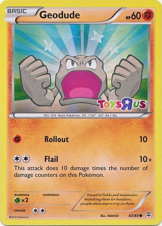 Geodude (43/83) (Toys R Us Promo) [XY: Generations] | Card Citadel