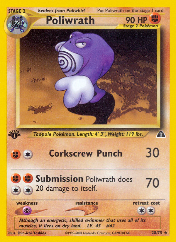 Poliwrath (28/75) [Neo Discovery 1st Edition] | Card Citadel