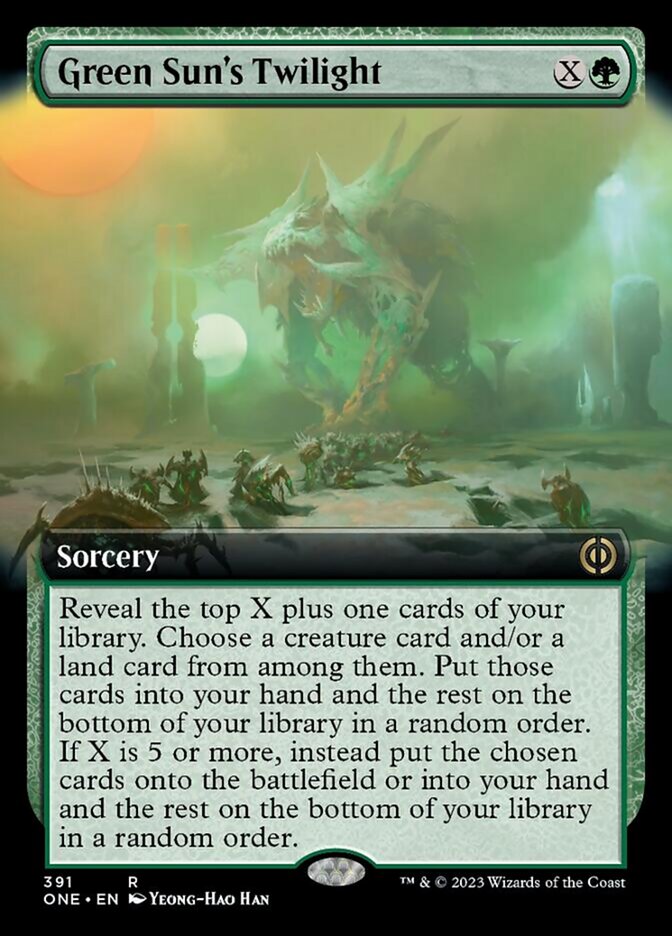 Green Sun's Twilight (Extended Art) [Phyrexia: All Will Be One] | Card Citadel