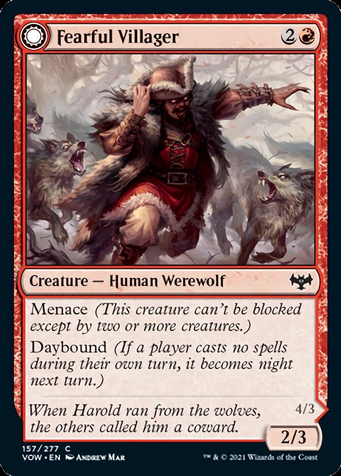 Fearful Villager // Fearsome Werewolf [Innistrad: Crimson Vow] | Card Citadel