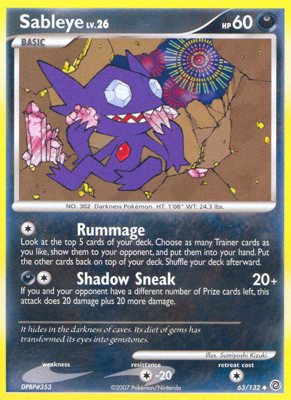 Sableye (63/132) [Diamond & Pearl: Secret Wonders] | Card Citadel