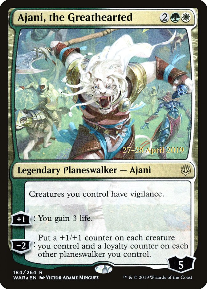 Ajani, the Greathearted  [War of the Spark Prerelease Promos] | Card Citadel