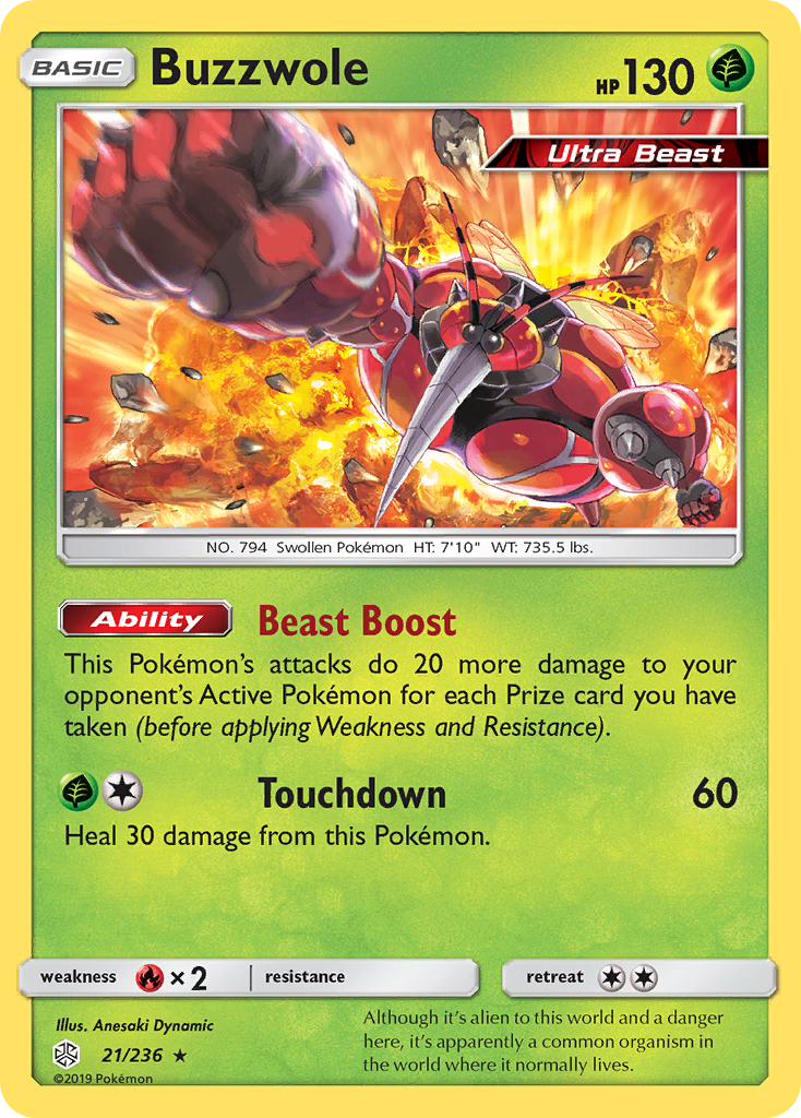 Buzzwole (21/236) [Sun & Moon: Cosmic Eclipse] | Card Citadel