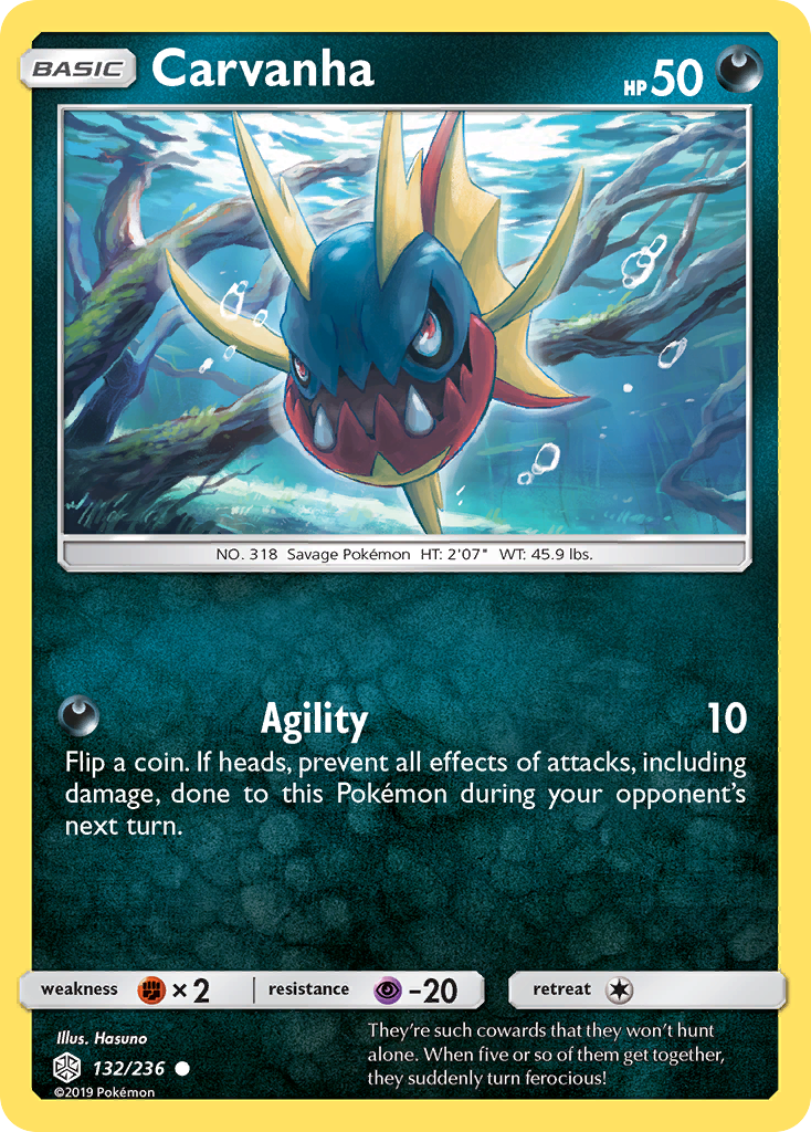 Carvanha (132/236) [Sun & Moon: Cosmic Eclipse] | Card Citadel