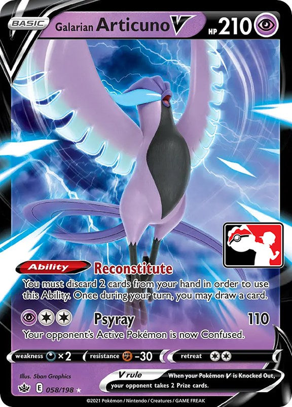 Galarian Articuno V (058/198) [Prize Pack Series One] | Card Citadel