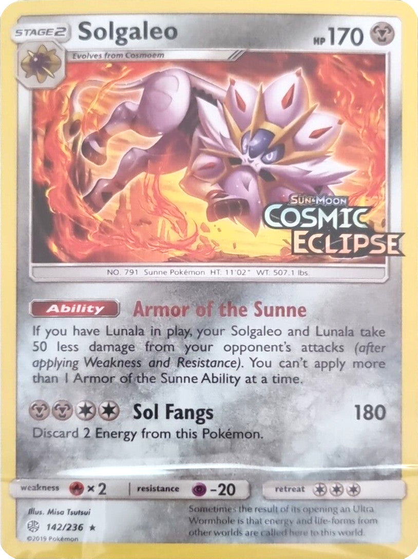 Solgaleo (142/236) (Cosmic Eclipse Stamped) [Sun & Moon: Cosmic Eclipse] | Card Citadel