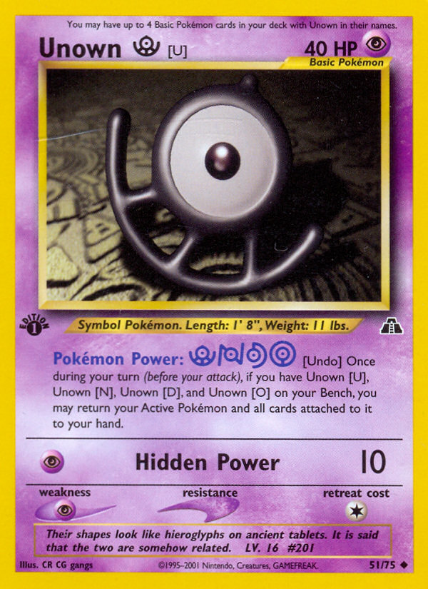 Unown [U] (51/75) [Neo Discovery 1st Edition] | Card Citadel