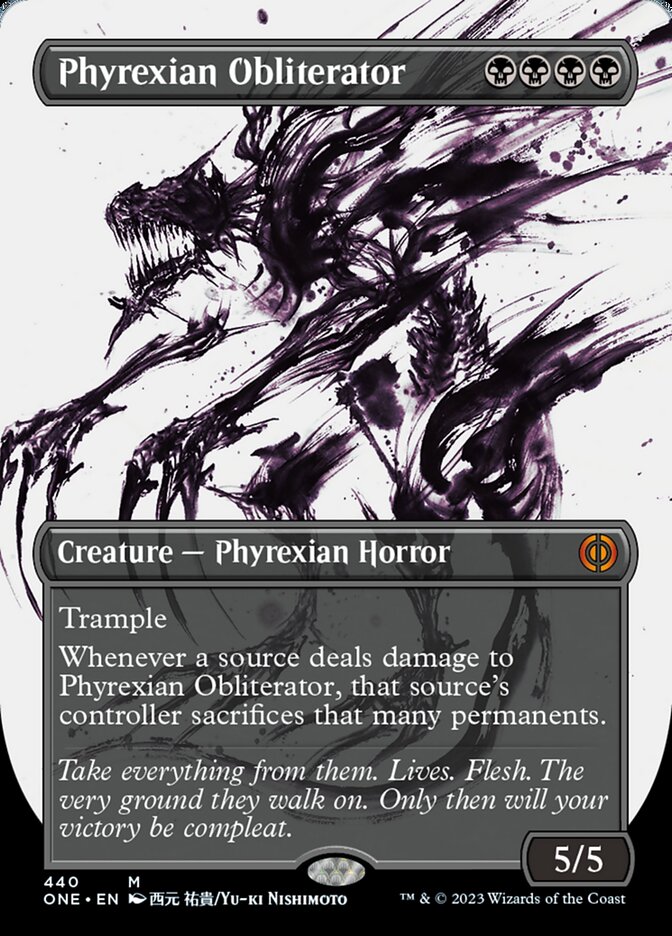 Phyrexian Obliterator (Borderless Ichor Step-and-Compleat Foil) [Phyrexia: All Will Be One] | Card Citadel