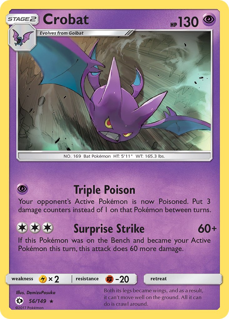 Crobat (56/149) (Prerelease Kit Exclusive) (Theme Deck Exclusive) [Sun & Moon: Base Set] | Card Citadel