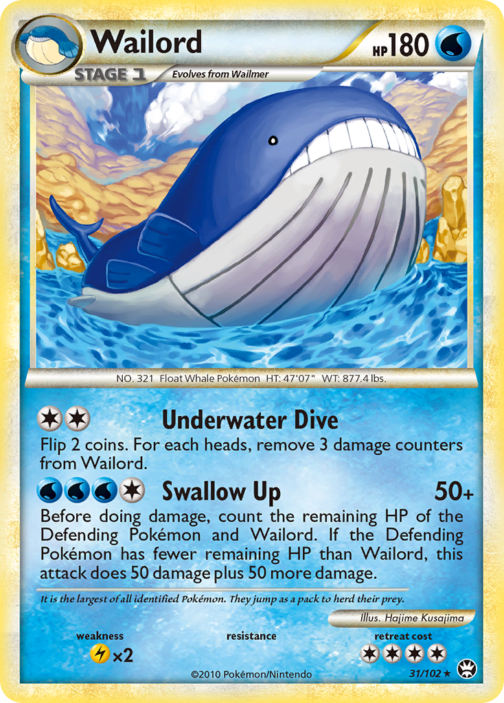 Wailord (31/102) [HeartGold & SoulSilver: Triumphant] | Card Citadel