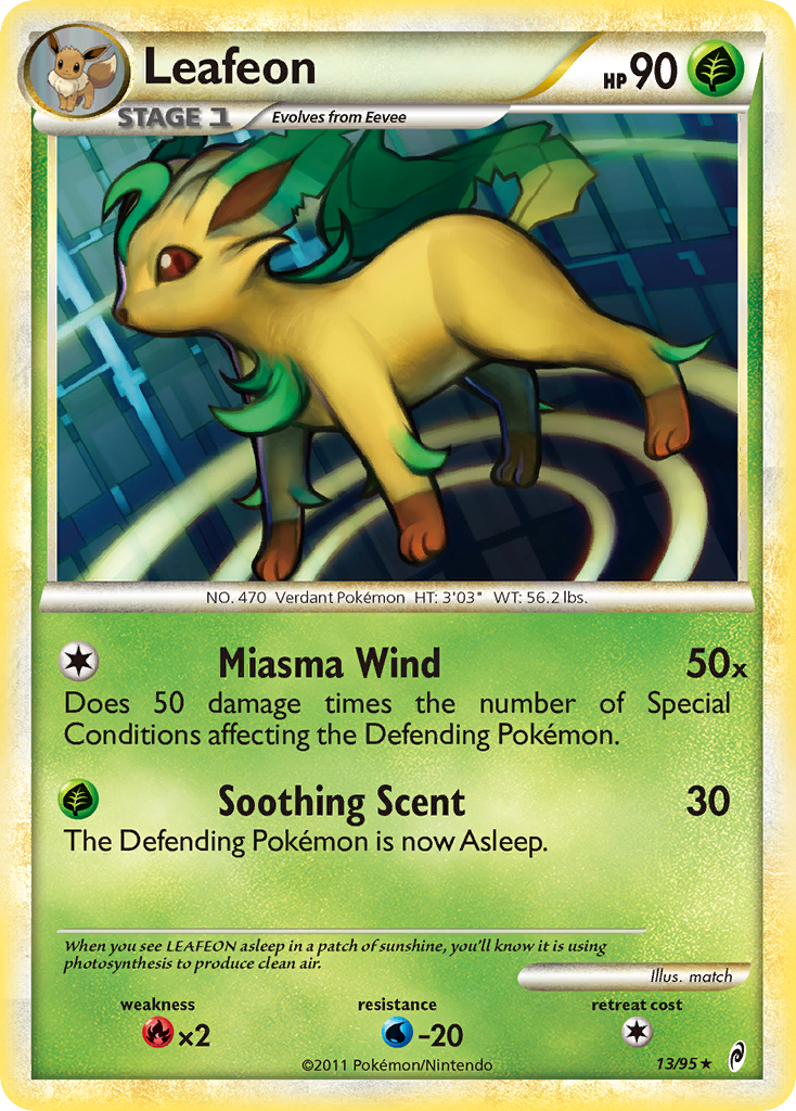 Leafeon (13/95) [HeartGold & SoulSilver: Call of Legends] | Card Citadel