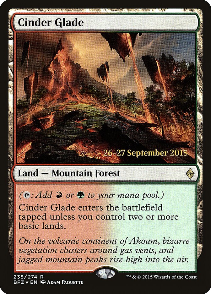 Cinder Glade (Prerelease Promo) [Battle for Zendikar Prerelease Promos] | Card Citadel