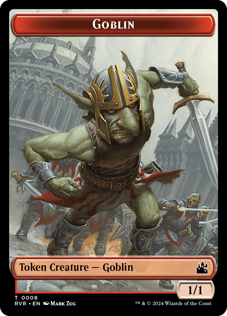 Goblin (0008) // Rhino Double-Sided Token [Ravnica Remastered Tokens] | Card Citadel
