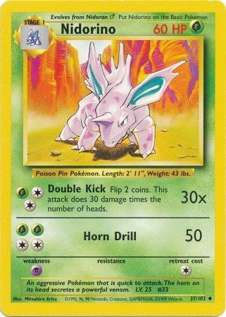Nidorino (37/102) [Base Set Unlimited] | Card Citadel