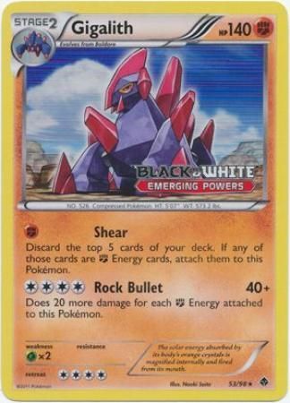 Gigalith (53/98) (Prerelease Promo) [Black & White: Black Star Promos] | Card Citadel