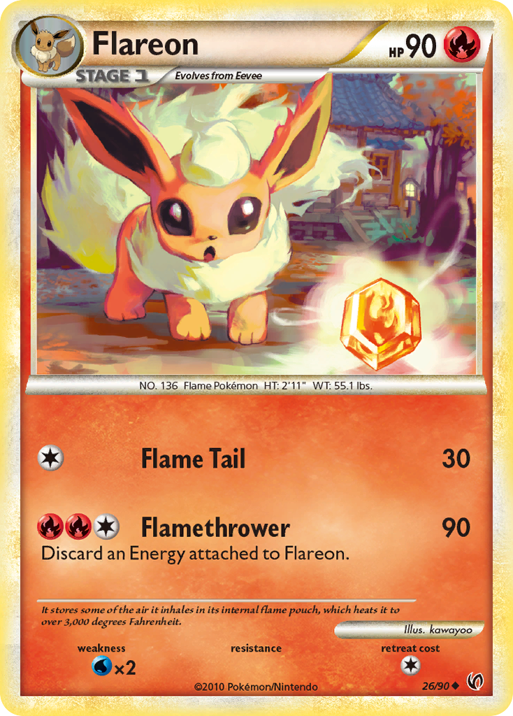 Flareon (26/90) [HeartGold & SoulSilver: Undaunted] | Card Citadel