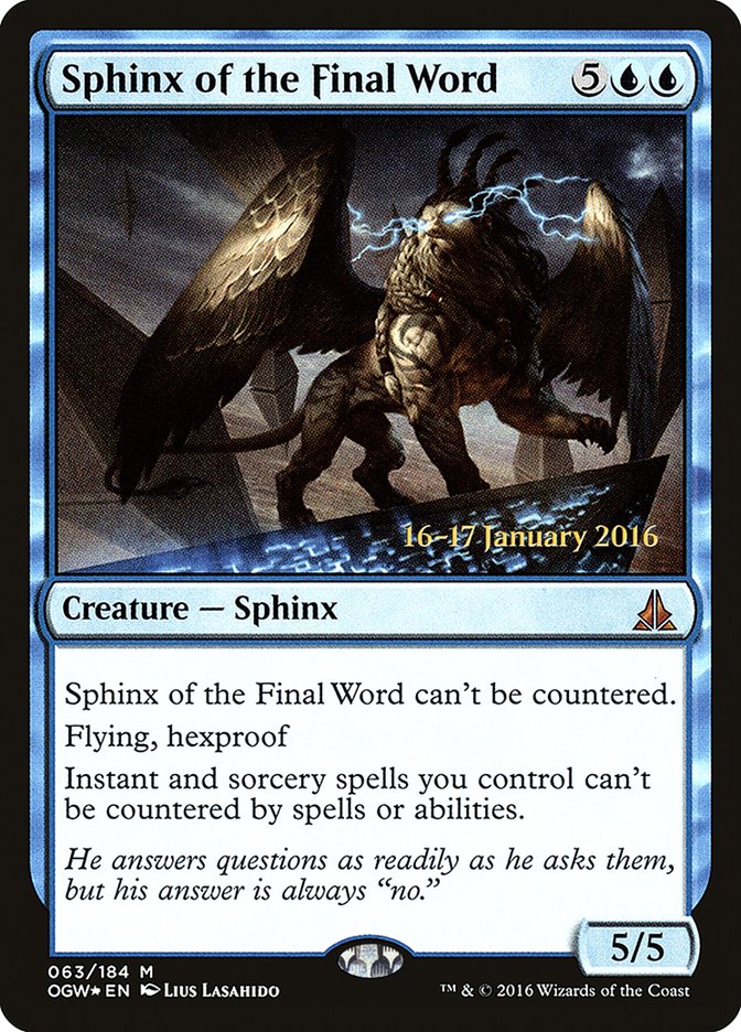 Sphinx of the Final Word [Oath of the Gatewatch Promos] | Card Citadel