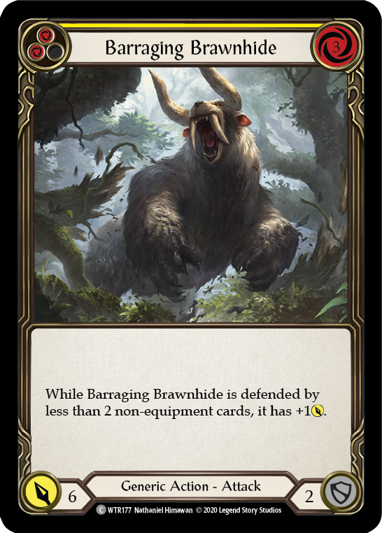 Barraging Brawnhide (Yellow) [U-WTR177] (Welcome to Rathe Unlimited)  Unlimited Normal | Card Citadel