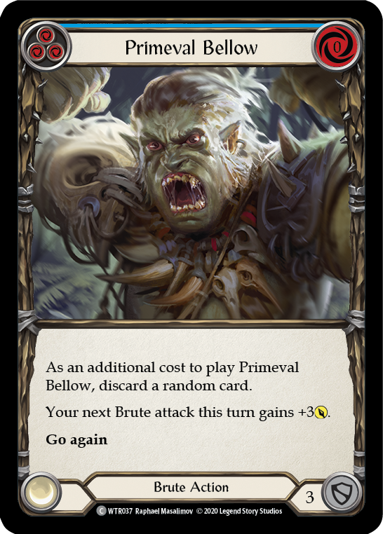 Primeval Bellow (Blue) [U-WTR037] (Welcome to Rathe Unlimited)  Unlimited Normal | Card Citadel
