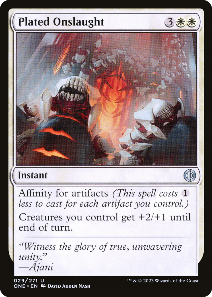 Plated Onslaught [Phyrexia: All Will Be One] | Card Citadel