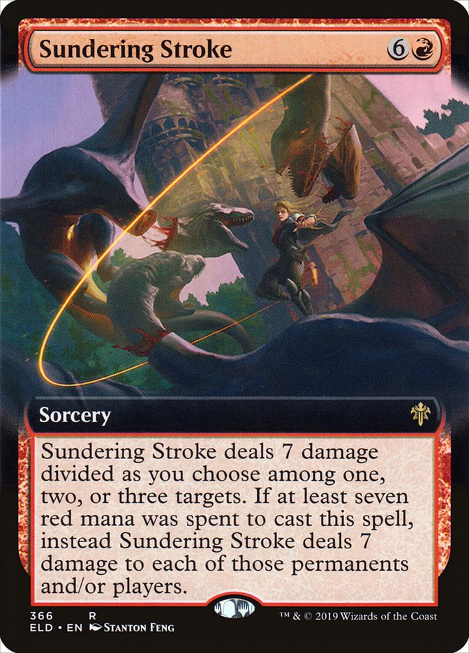 Sundering Stroke (Extended Art) [Throne of Eldraine] | Card Citadel