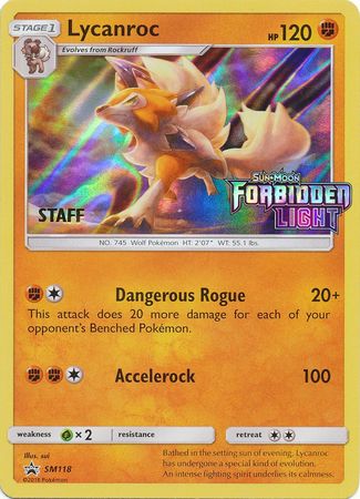 Lycanroc (SM118) (Staff Prerelease Promo) [Sun & Moon: Black Star Promos] | Card Citadel