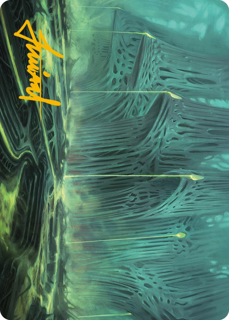 Swamp Art Card (Gold-Stamped Signature) [Phyrexia: All Will Be One Art Series] | Card Citadel