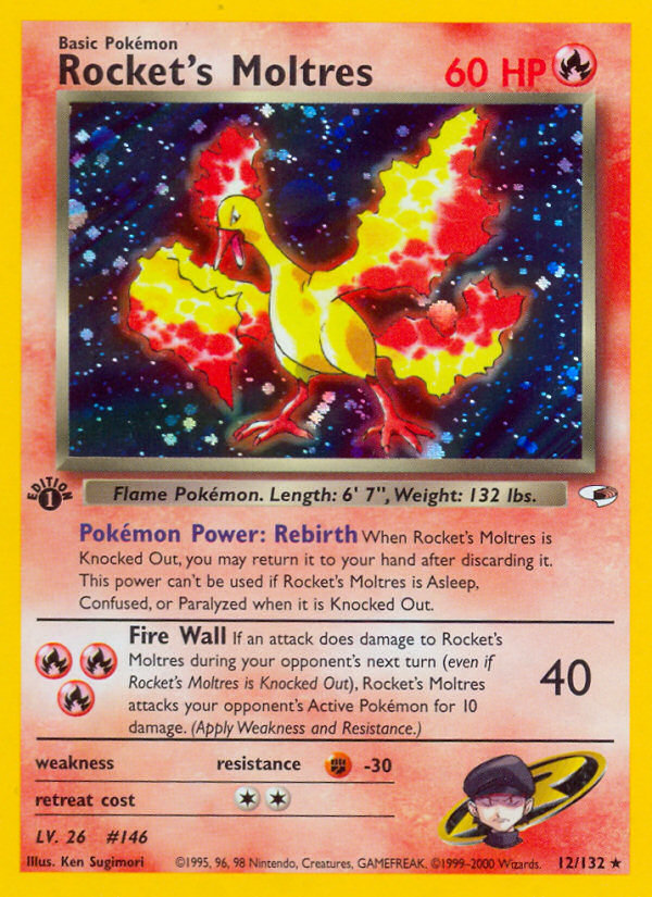 Rocket's Moltres (12/132) [Gym Heroes 1st Edition] | Card Citadel