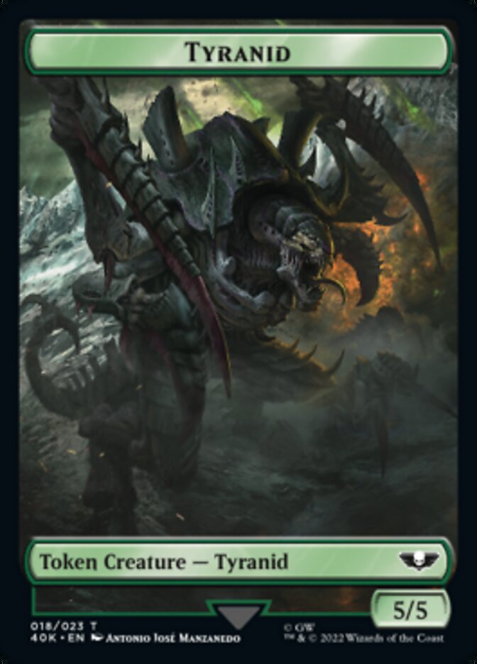 Tyranid (017) // Tyranid (018) Double-sided Token (Surge Foil) [Universes Beyond: Warhammer 40,000 Tokens] | Card Citadel