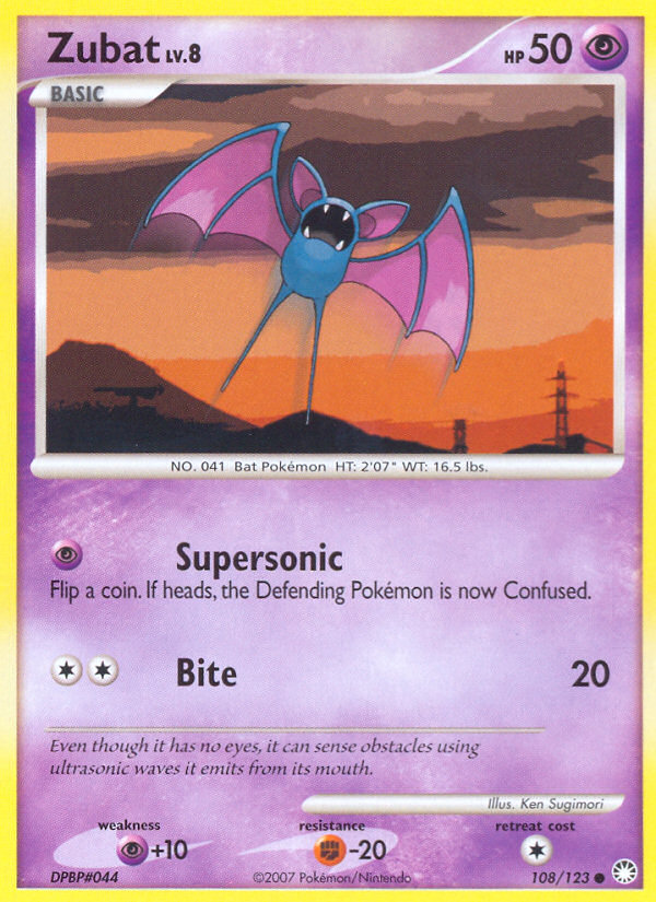 Zubat (108/123) [Diamond & Pearl: Mysterious Treasures] | Card Citadel