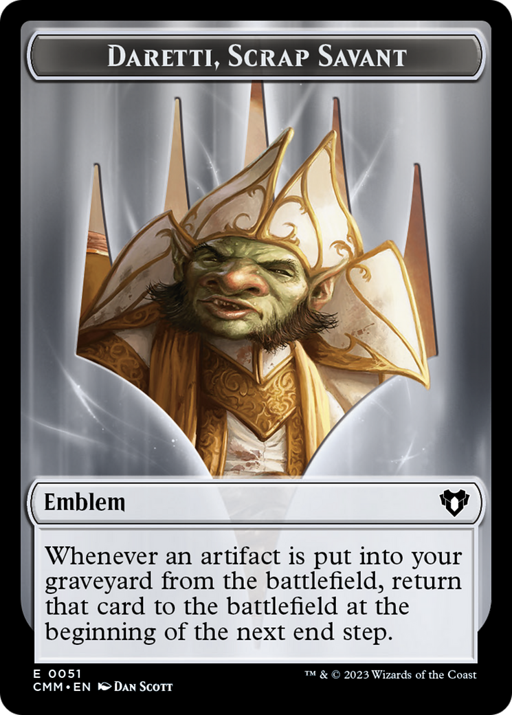 Soldier (0009) // Daretti, Scrap Savant Emblem Double-Sided Token [Commander Masters Tokens] | Card Citadel