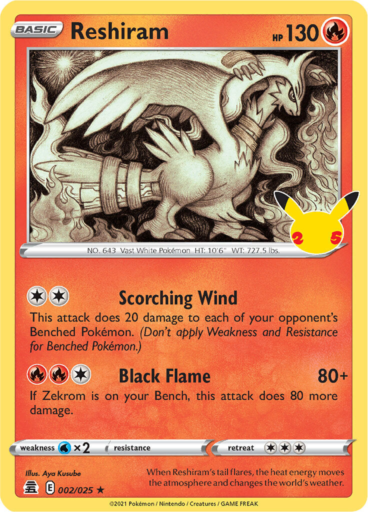 Reshiram (002/025) [Celebrations: 25th Anniversary] | Card Citadel