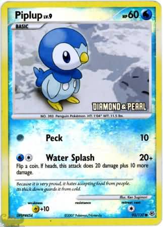 Piplup (93/130) [Burger King Promos: 2008 Collection] | Card Citadel