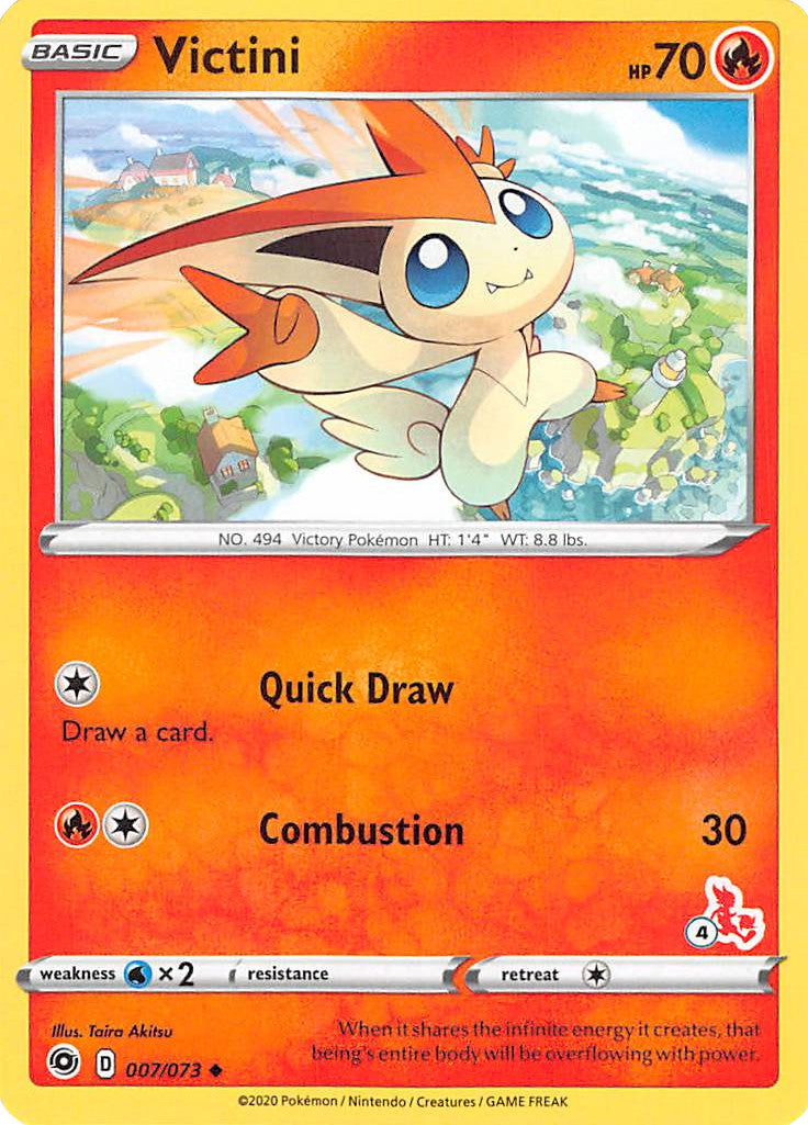 Victini (007/073) (Cinderace Stamp #4) [Battle Academy 2022] | Card Citadel