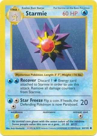 Starmie (64/102) [Base Set Shadowless Unlimited] | Card Citadel